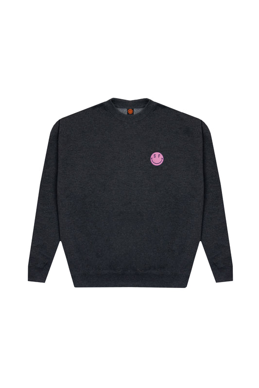 Pink Smile Charcoal Crew