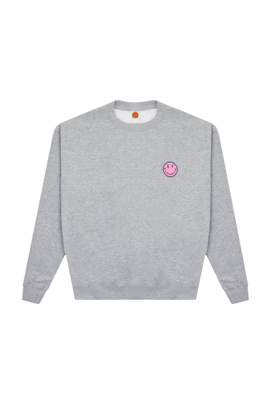 Pink Smile Grey Crew
